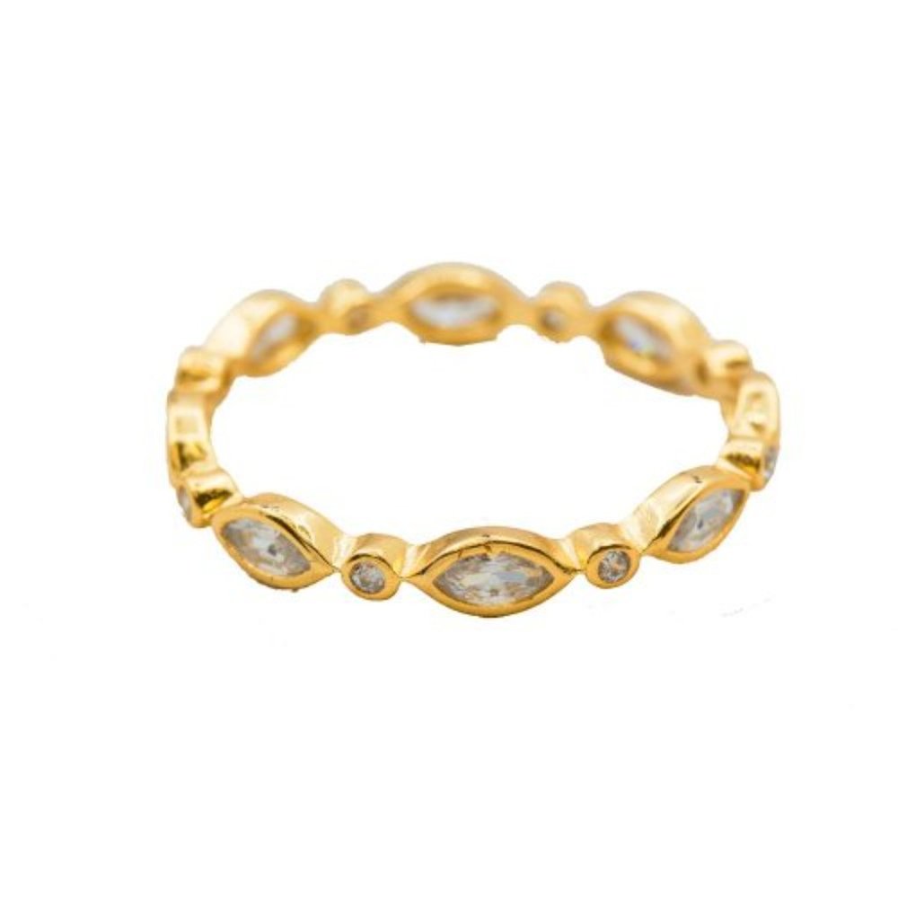 Marquis Cut Vermeil Ring Gold Plated Sterling Silver